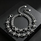 Gothic Spike Rivet Link Bracelet — Stainless Steel