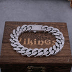Original Design Stainless Steel Cuban Bracelet Men Women Couple Letter Matte Bangle Punk Hip Hop Thick Chunky Chain