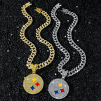 Round Disc Logo Pendant Necklace — 50cm Length