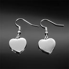 Gothic Heart Silver Earrings Punk Hoop Kpop Y2k