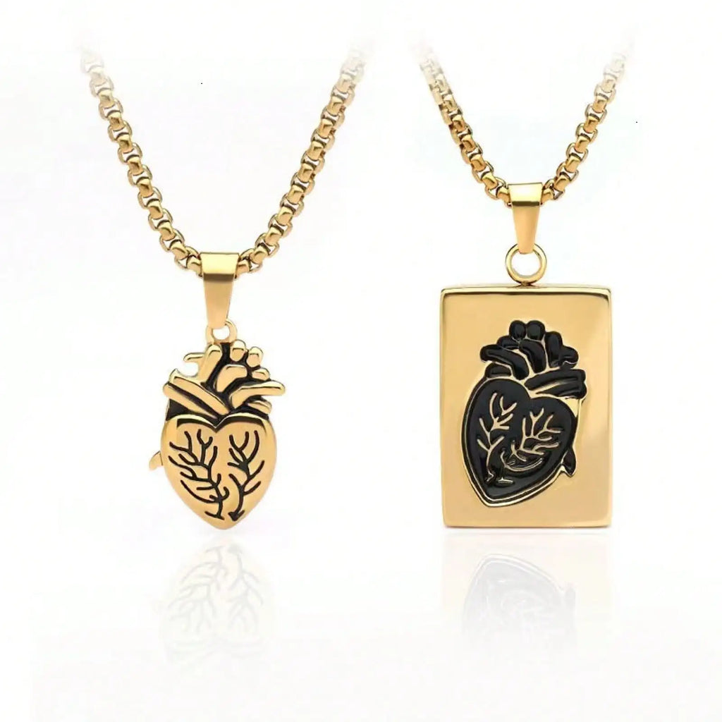 “Heart Shape Couple Necklace, Stylish Valentine's Gift for Couples”。
