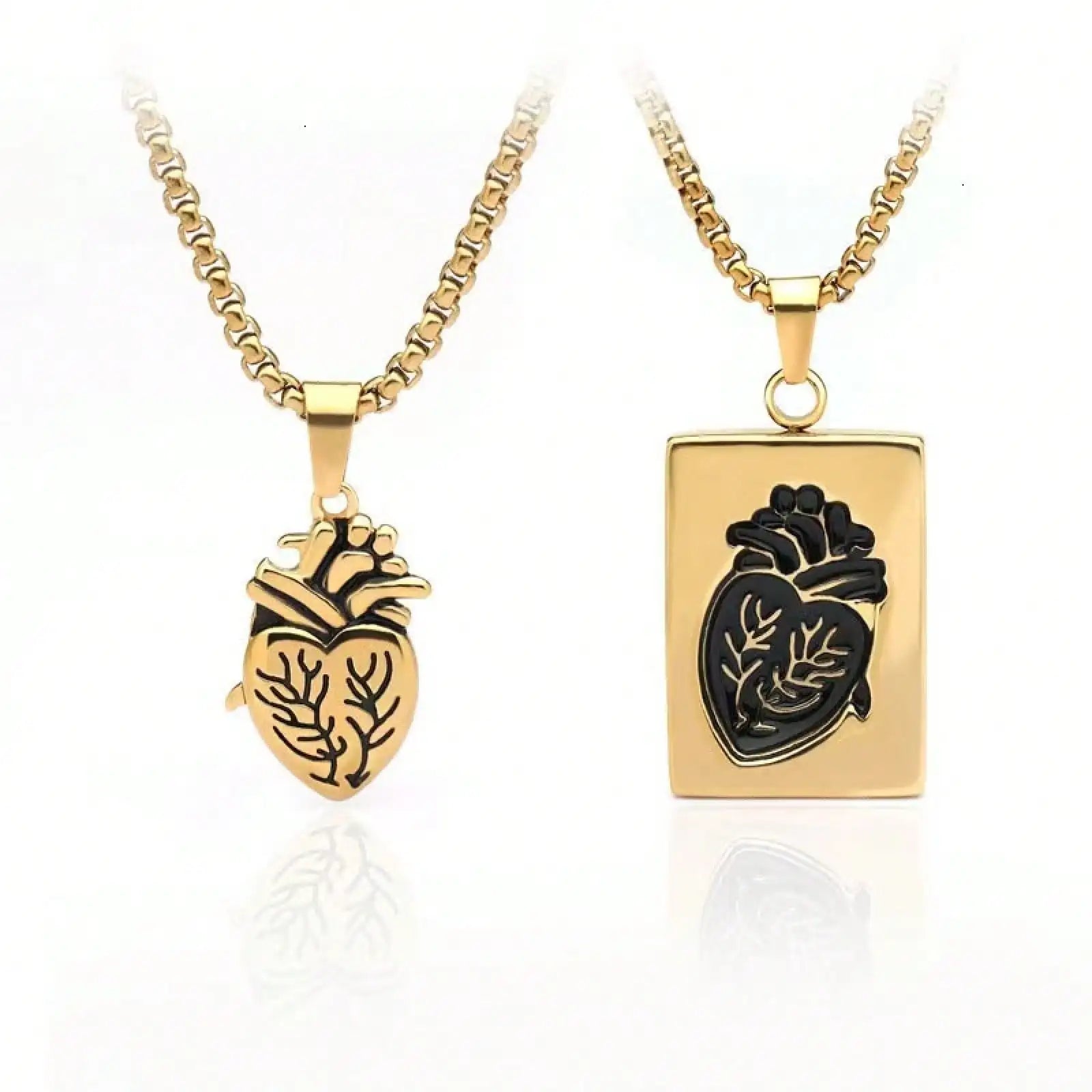“Heart Shape Couple Necklace, Stylish Valentine's Gift for Couples”。
