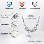 Stylish Luxury Zircon Round Ring Pendant Necklace, High Quality Waterproof Stainless Steel Necklace for Men, Fashion