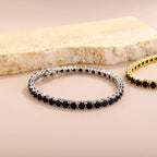 TOPGRILLZ 3MM-5MM Iced Out Black Cubic Zirconia Tennis Chain Bracelet Micro Paved 5A+ CZ Stones Charm Bangle For Men Women Gift