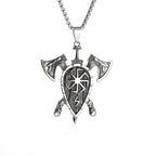 Retro Domineering Nordic Battle Ax Pendant Necklace for Men and Women Punk Pendant Lucky Amulet Jewelry Gift