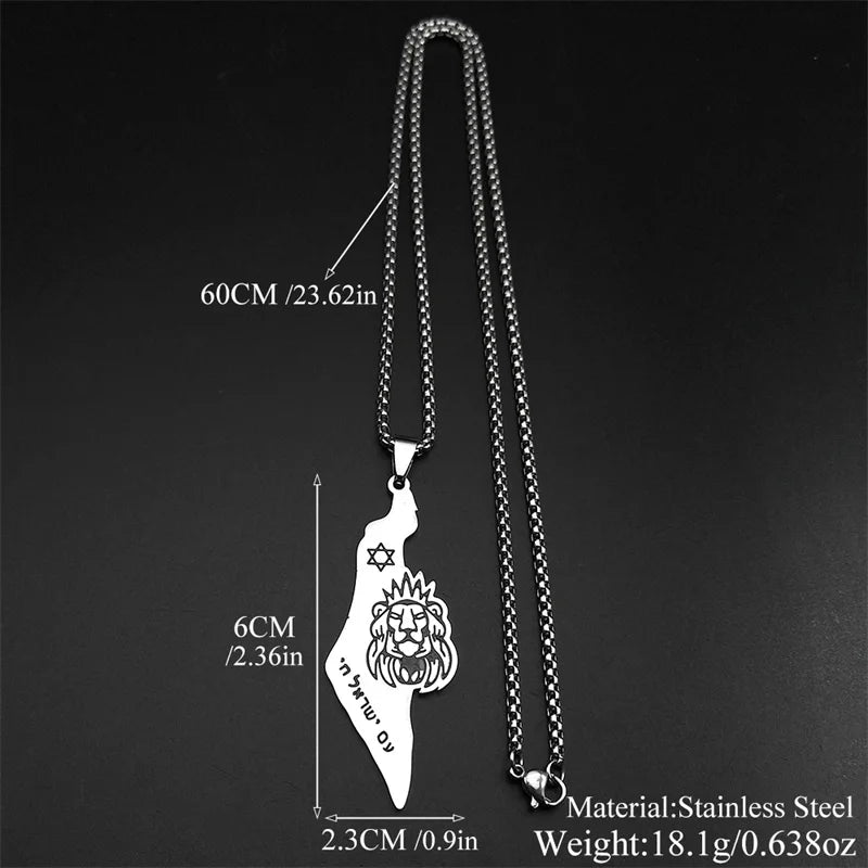 Lion of Judah Star of David Necklace — Stainless Steel