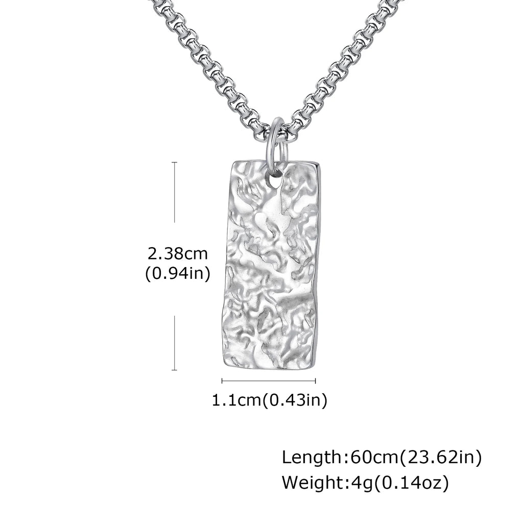 Men's Silver Color Geometric Pendant Necklace, Non Fading Stainless Steel Compass Necklace with Chain, Stylish Jewelry