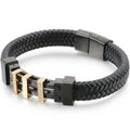 Rope Chain Wrap Leather Bracelet for Man Polished Stainless Steel Men's Charm Bracelets Handmade Male Jewelry Wrist On