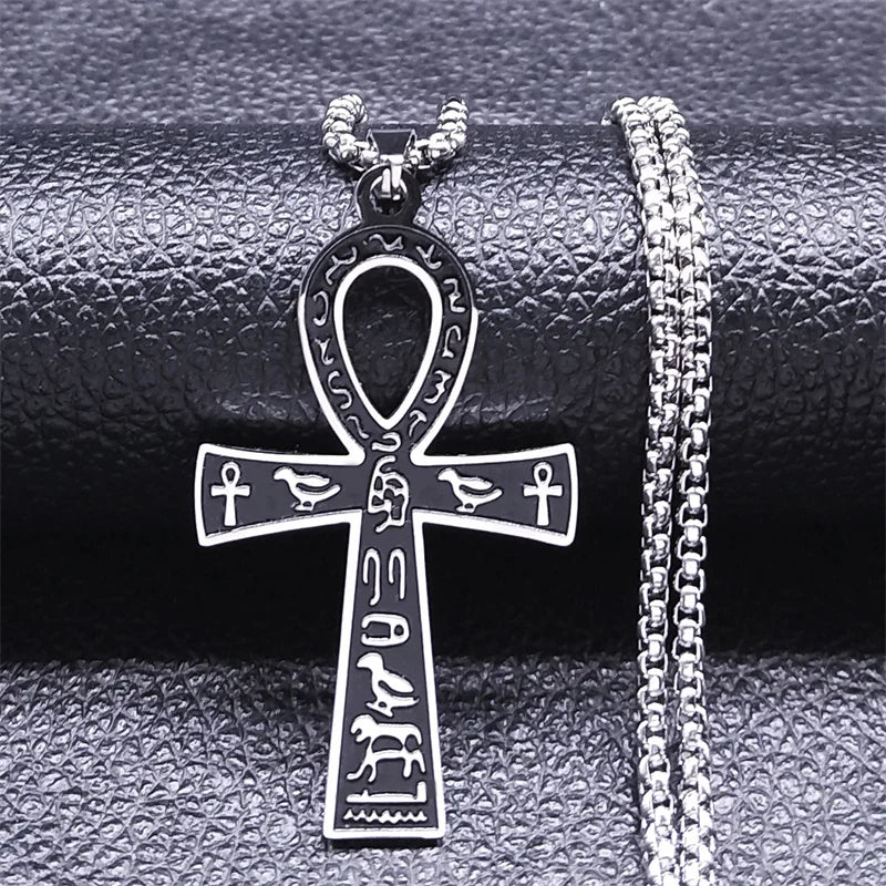 Egyptian Ankh Cross Necklace — Stainless Steel