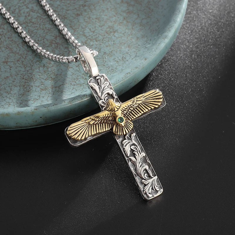 Retro Skull Cross Pendant Necklace — Stainless Steel