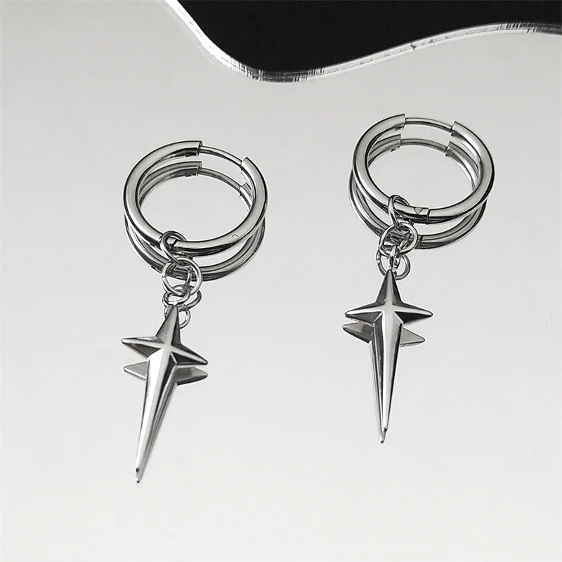 Cross Gold Drop Earrings — Stainless Steel