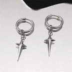 Cross Gold Drop Earrings — Stainless Steel
