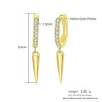 Iced Out Ankh Dangle Hoop Earrings CZ