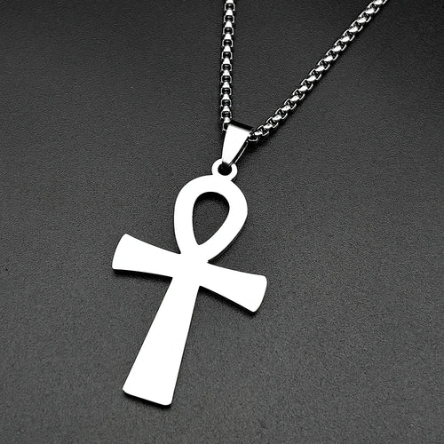 Ankh Cross Key of Life Pendant Necklace — Gold-Tone
