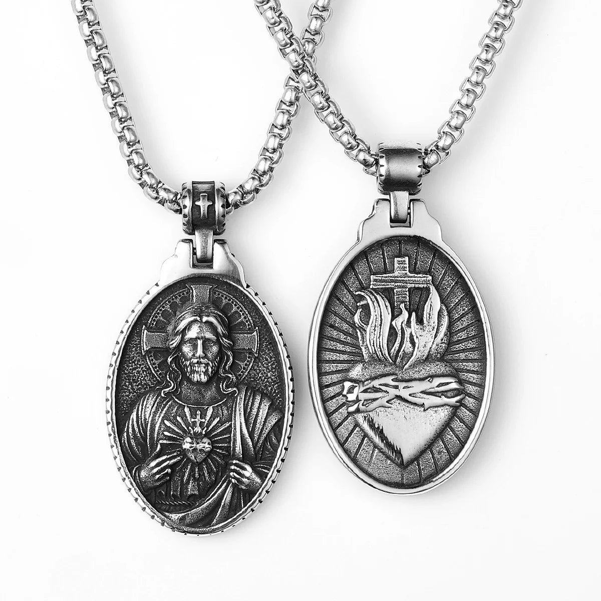 Jesus Cross Pendant Necklace — Stainless Steel