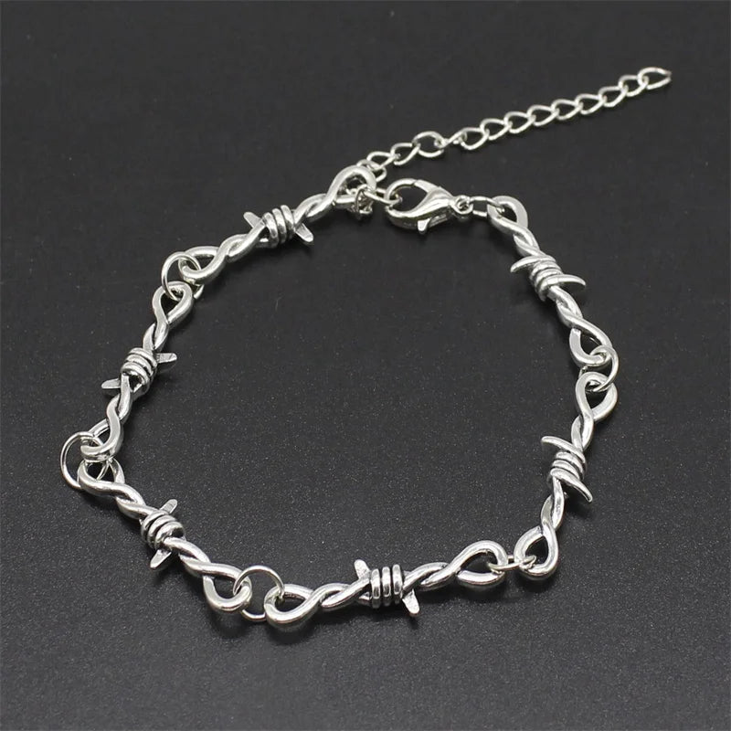 Barbed Wire Little Thorns Choker Bracelet — Gothic Punk, Small