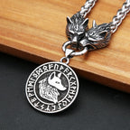 Viking Wolf Head Pendant — Stainless Steel