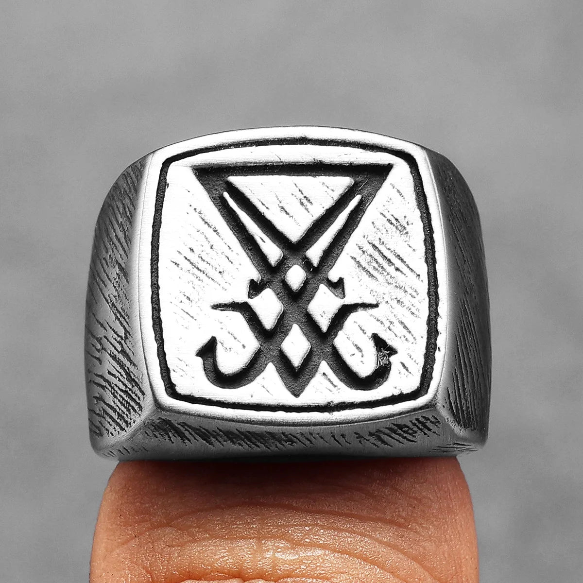 Gothic Satan Ring Stainless Steel