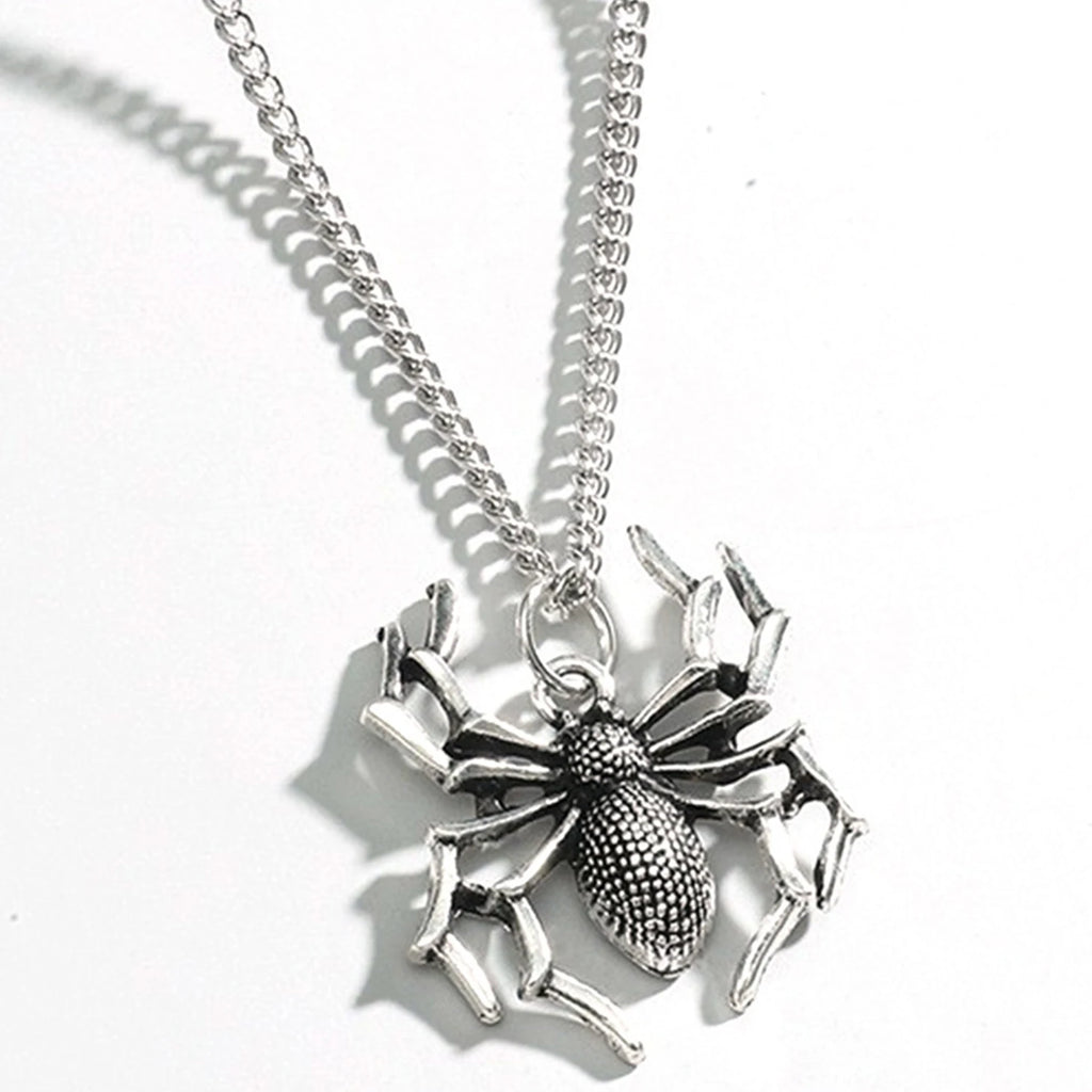 Cute Spider Animal Pendant Necklace for Girls Silver Color Chain Necklace Y2K Style Women Neck Accessories Trendy
