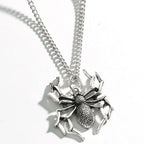 Cute Spider Animal Pendant Necklace for Girls Silver Color Chain Necklace Y2K Style Women Neck Accessories Trendy