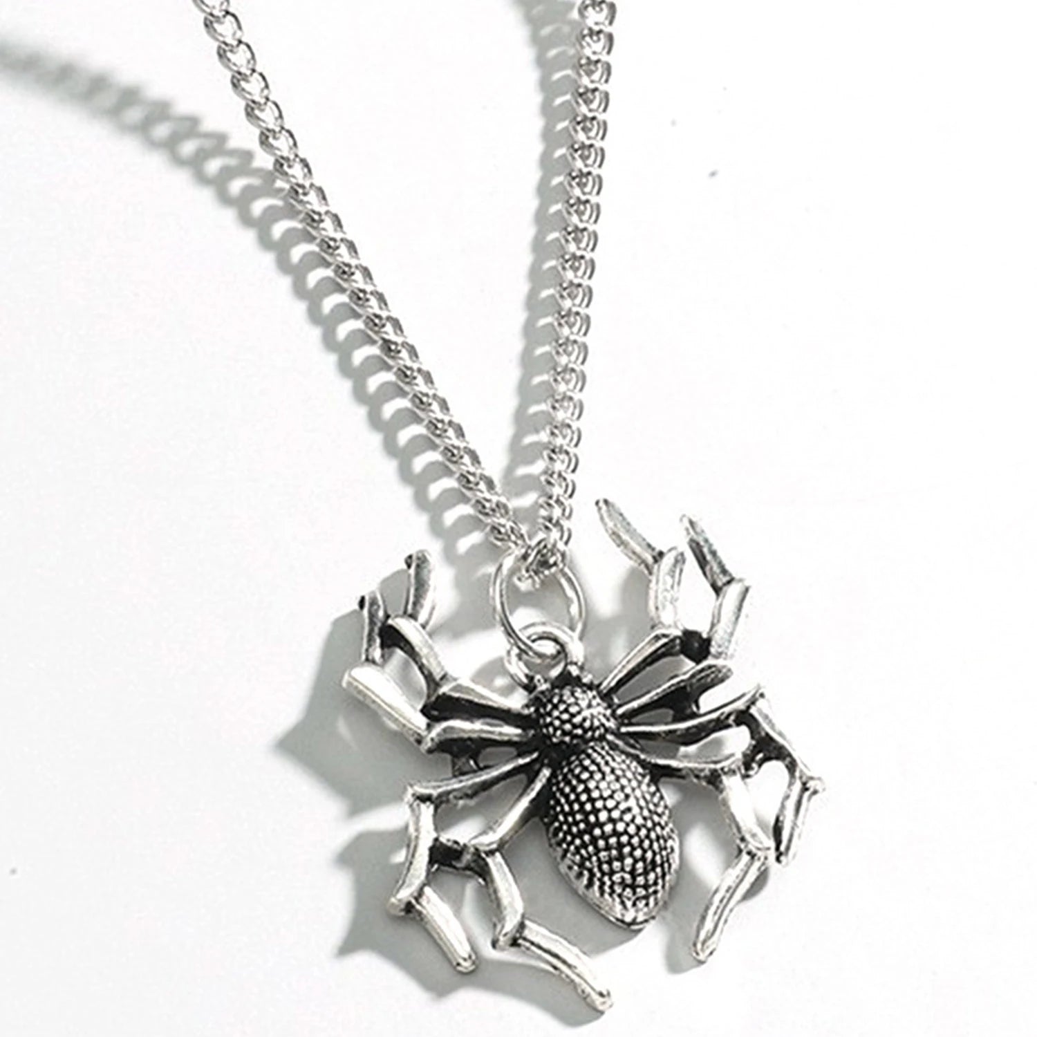 Cute Spider Animal Pendant Necklace for Girls Silver Color Chain Necklace Y2K Style Women Neck Accessories Trendy
