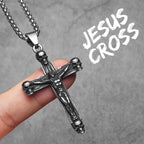 Cross Skull Jesus Pendant Necklace Stainless Steel