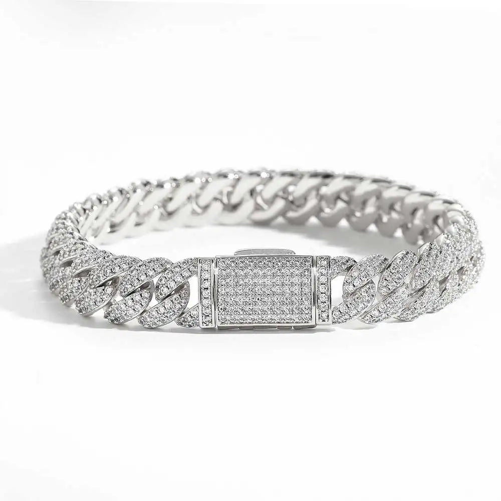 Iced Out Cuban Chain Necklace Stainless Steel 10MM