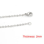 Fnixtar 10Pcs Chain Necklaces 40/45/50/55/60cm Stainless Steel Flat Cable Chain 1/1.5/2mm DIY Jewelry Accessories
