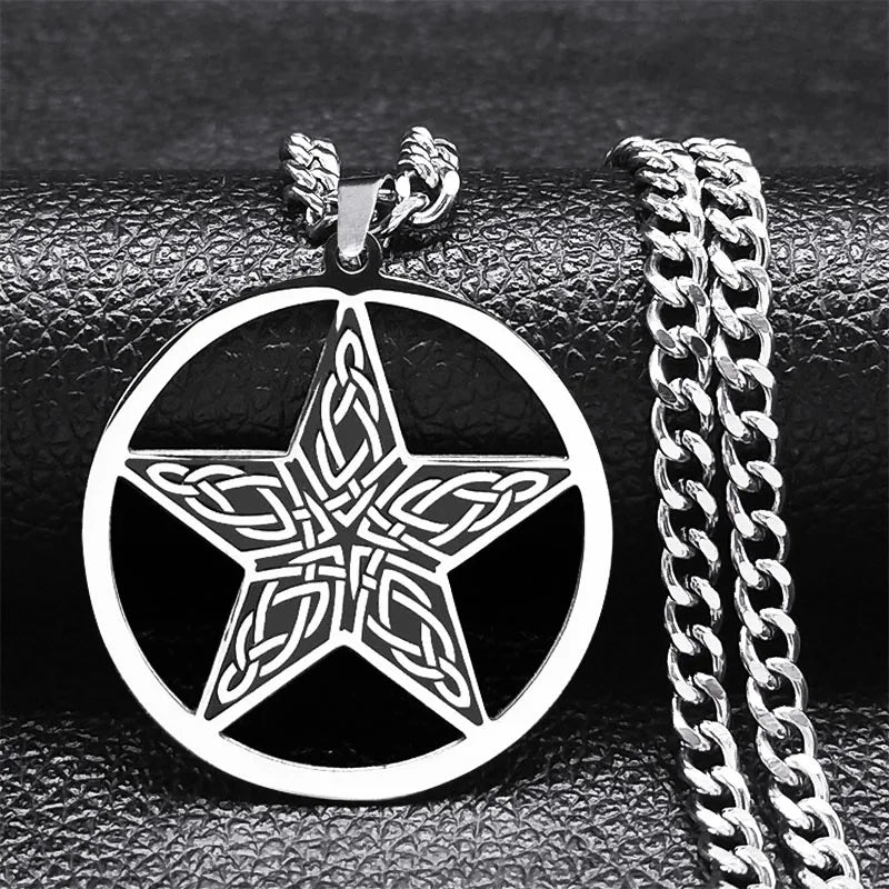 Pentagram Pendant Necklace — Stainless Steel