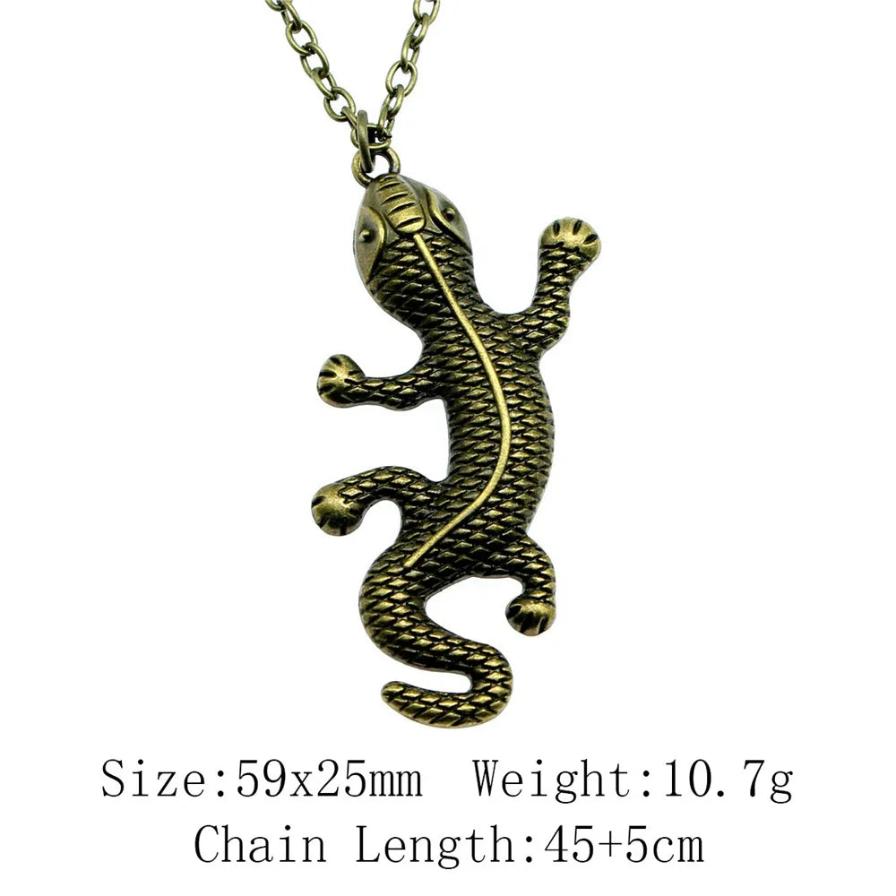 Cold Blooded Reptile Lizard Gecko Chameleon Pendant Necklace For Women Men