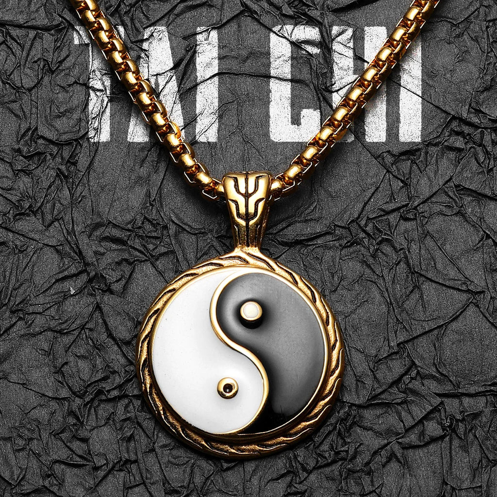 Yin-Yang Pendant Necklace — Stainless Steel