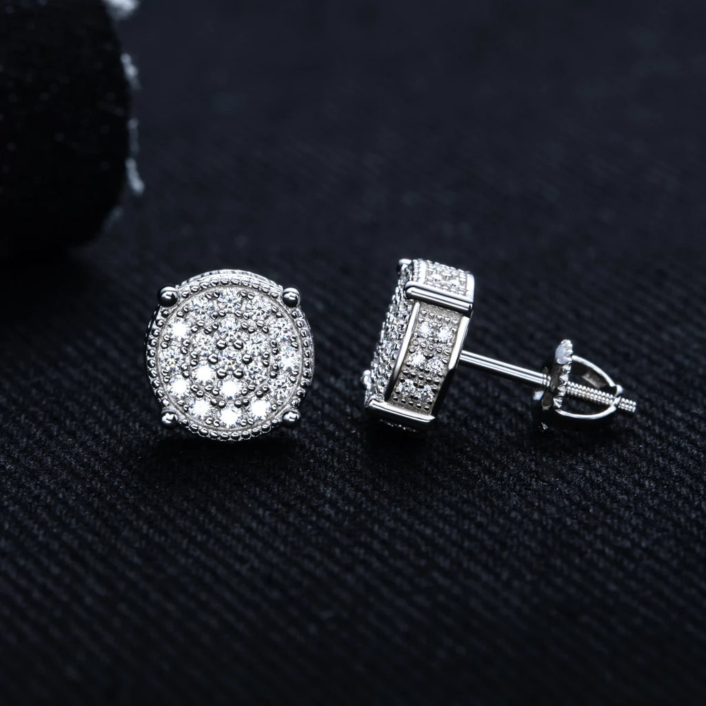 Iced Out Stud Earrings — 925 Silver