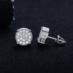 Iced Out Stud Earrings — 925 Silver