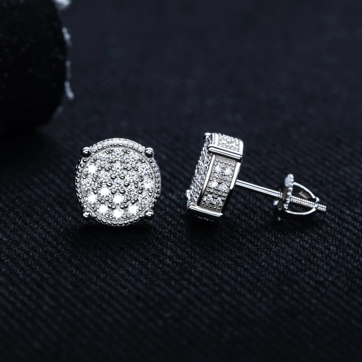 Iced Out Stud Earrings — 925 Silver