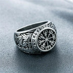 Vintage Viking Rune Signet Scandinavn Rings for Men Domineering Punk Nordic Amulet Jewelry