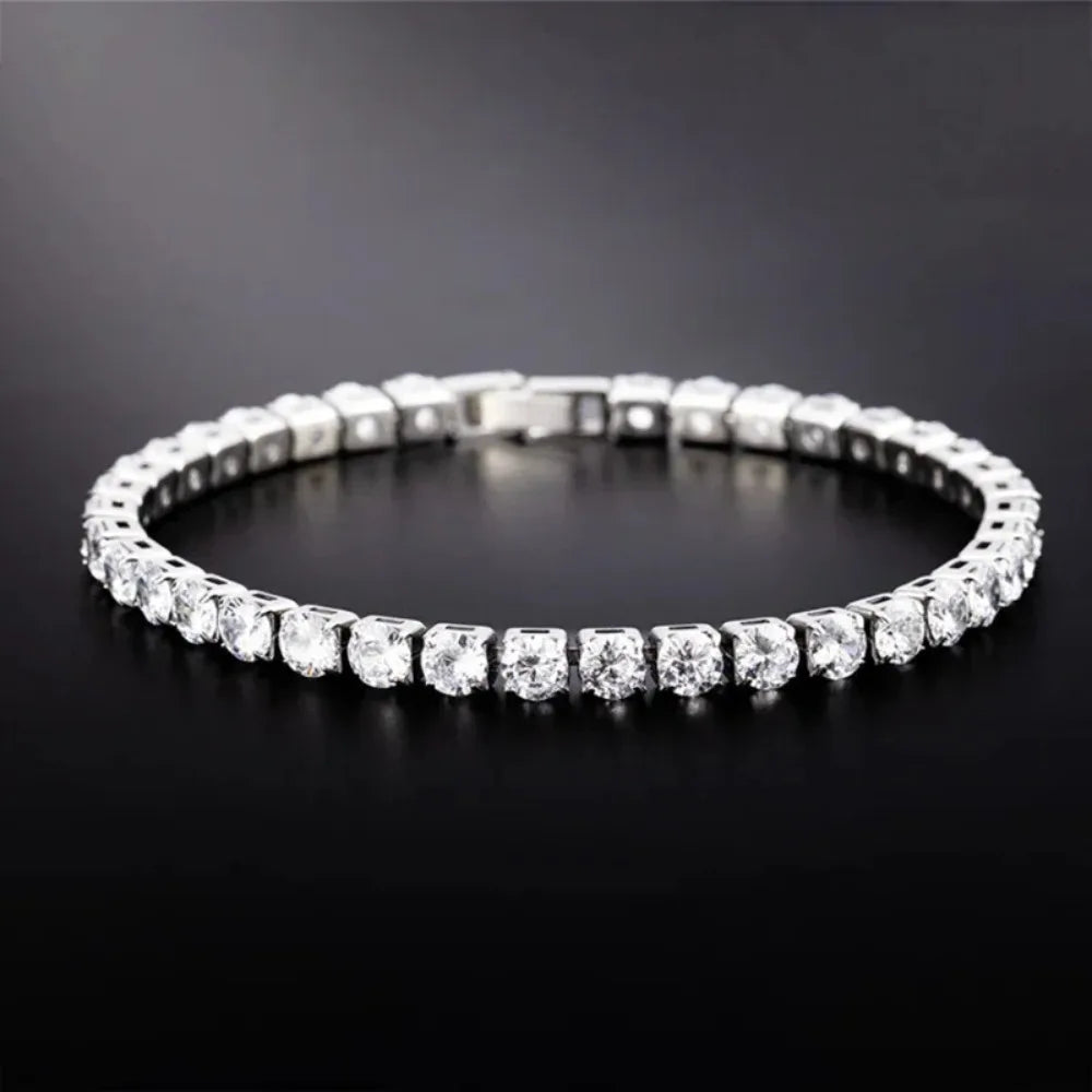 New Tennis Bracelet Iced Out Chain Bracelets For Women Men Silver Color Men Bracelet Chain Homme Jewelry