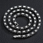4/5mm 1 Row Black White Crystal Cz Stone Tennis Chain Hip Hop Choker Necklace Bling Iced Out Rock Jewelry For Men Women 18inch