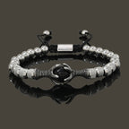 Eagle Beaded Rope Bracelet for Men — Stainless Steel