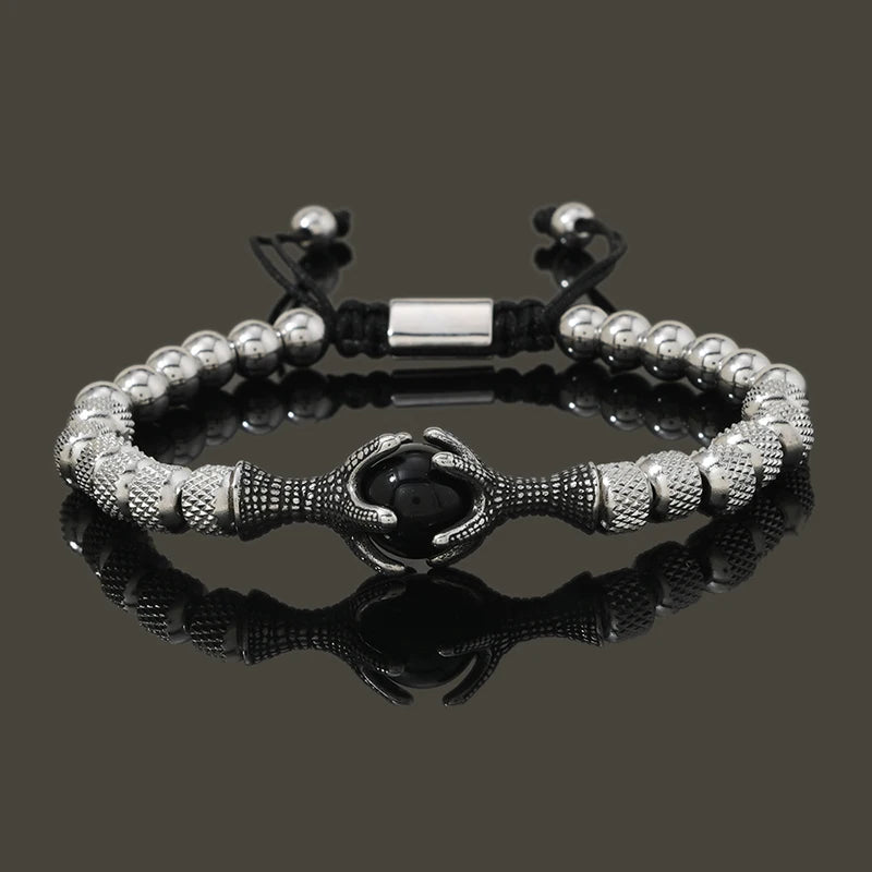 Eagle Beaded Rope Bracelet for Men — Stainless Steel