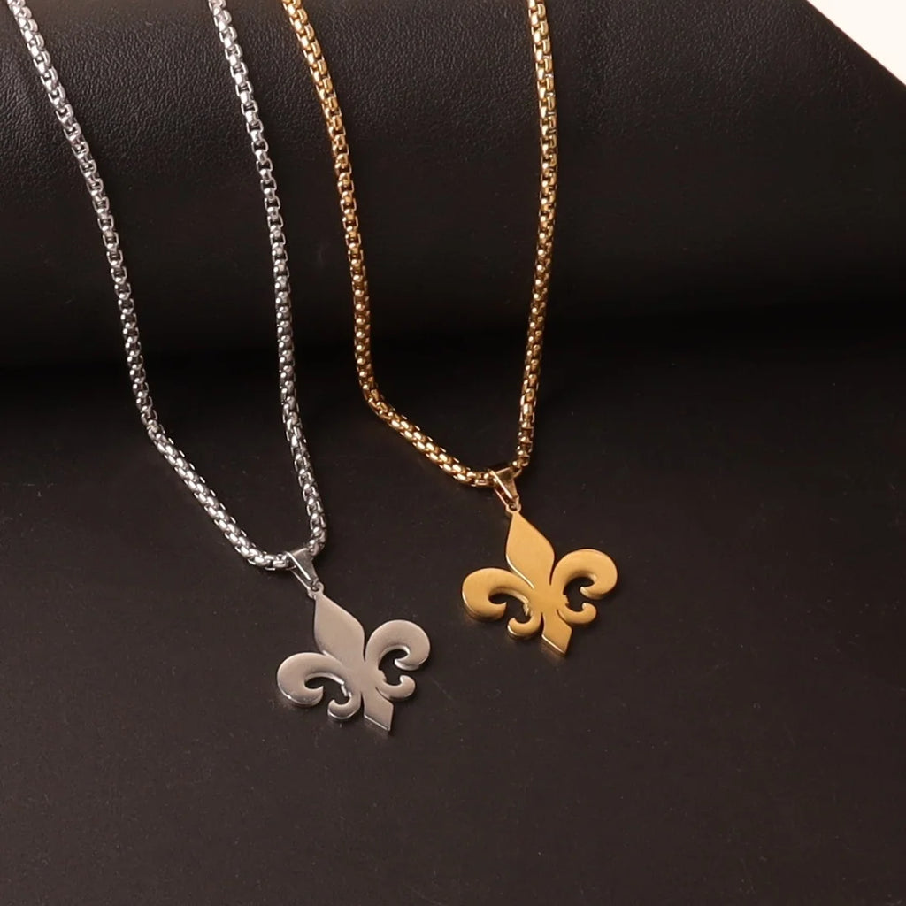 Fleur De Lis Pendant Necklace — Stainless Steel