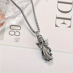 Guardian Angel Amulet Necklace, Vintage Winged Pendant Choker for Protection, Gothic Unisex Jewelry, Meaningful Gift