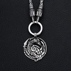Nordic Viking Raven Pendant Necklace — Stainless Steel