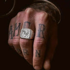Eagle Square Signet Ring — Stainless Steel