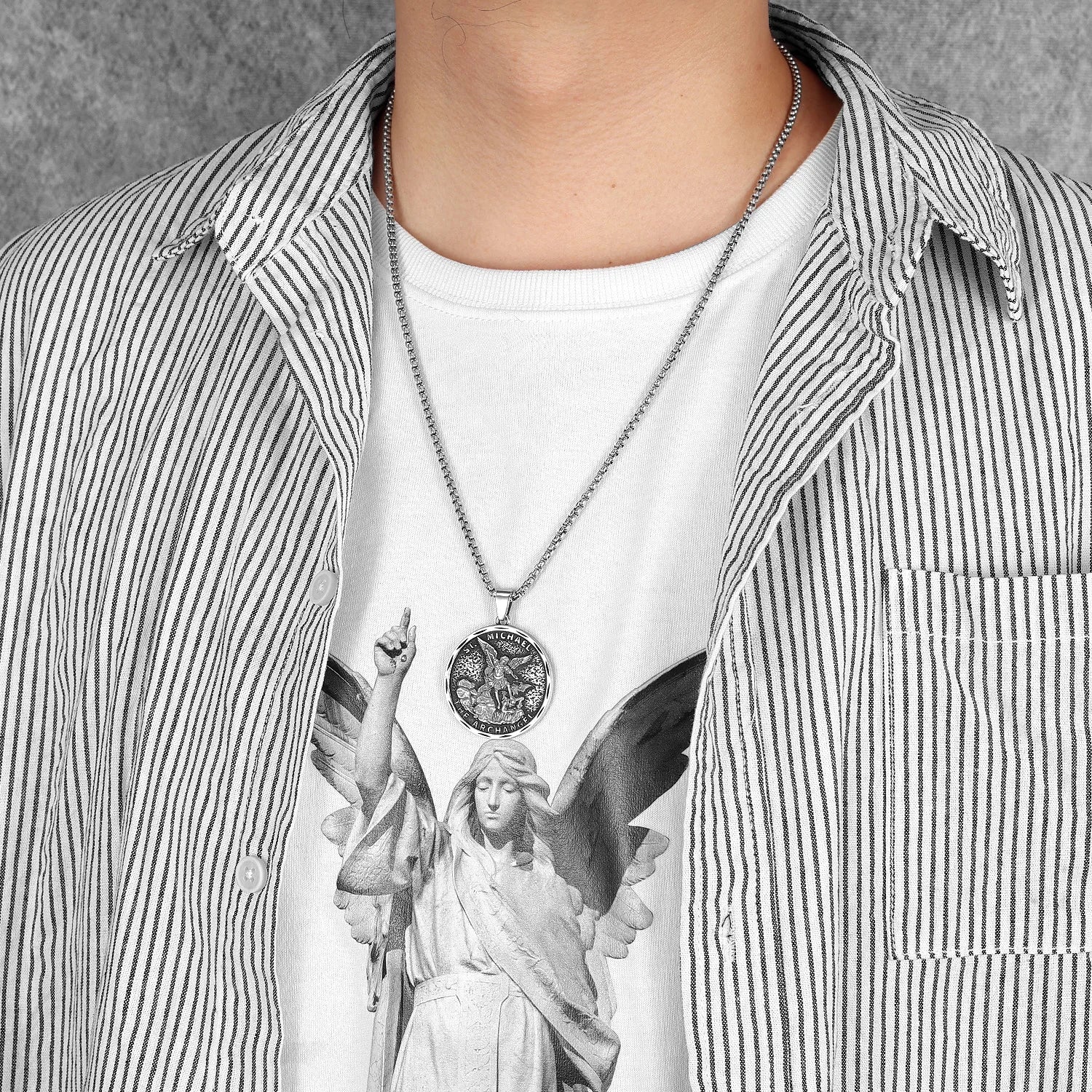 Archangel Michael Pendant — Stainless Steel