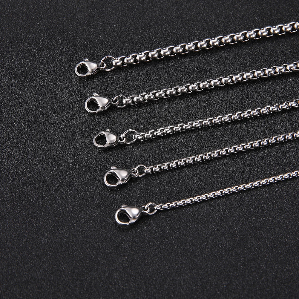 My Shape Basic Cuban Chain Necklaces for Men Chains Punk Figaro Box Curb Chain Chokers Lobster Clasp Fashion Male