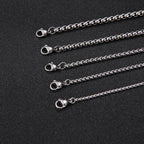 My Shape Basic Cuban Chain Necklaces for Men Chains Punk Figaro Box Curb Chain Chokers Lobster Clasp Fashion Male