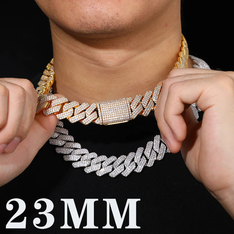 TUHE Hip Hop Iced Out 8MM 14MM 20MM Full Miami Curb Cuban Chain Bling CZ Rapper Necklaces For Men Punk Jewelry High Quality Gift