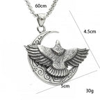Silver Eagle Pendant Necklace Box Chain Stainless