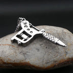 Vintage Stainless Steel Tattoo Machine Tool Pendant Necklace For Men Women Punk Hip Hop Tattoo Artist Gifts Jewelry