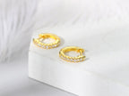 Iced Out Hoop Earrings Stainless Steel CZ
